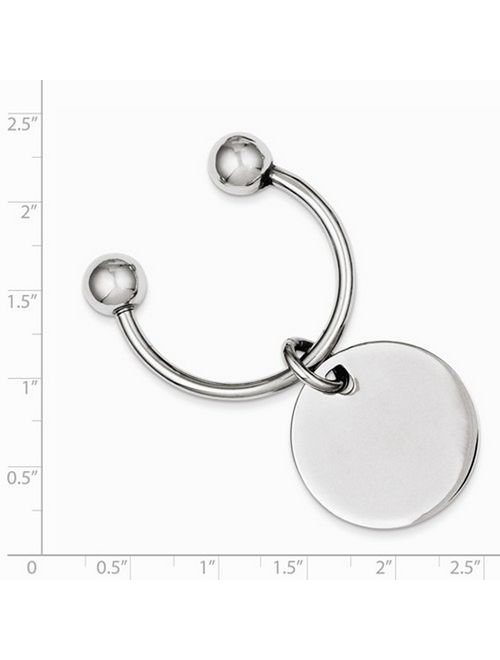 Rhodium Plated Key Chain in Sterling Silver