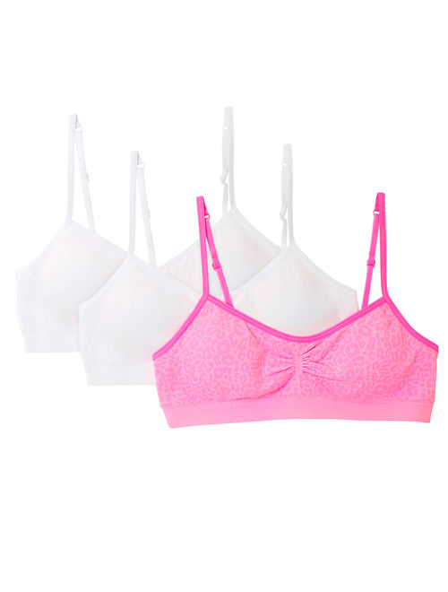Fruit of the Loom Girls Seamless Bra with Removable Pads, 3 Pack (Little Girls & Big Girls)