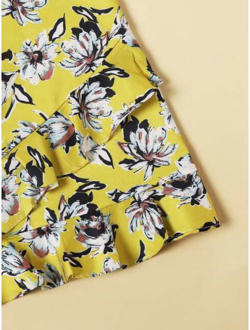 Shein Floral Print Panel Cami Dress