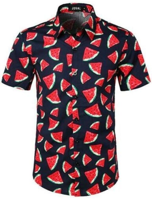 NEW Men Hawaiian Summer Floral Printed Beach Short Sleeve Camp Shirt Tops Blouse