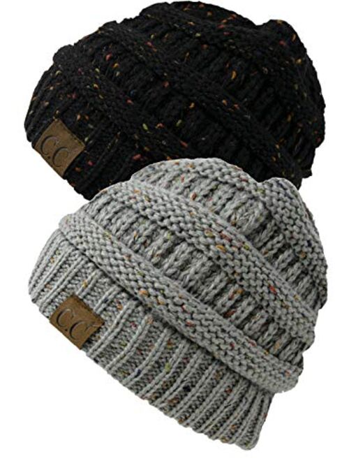 Funky Junque Confetti Knit Beanie - Thick Soft Warm Winter Hat - Unisex