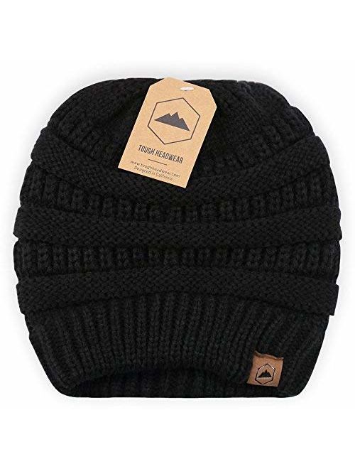 Tough Headwear Womens Cable Knit Beanie - Warm & Soft Stretch Winter Hats - Thick, Chunky & Soft Stretch Knitted Caps for Cold Weather - Stylish & Trendy Snow Beanies for
