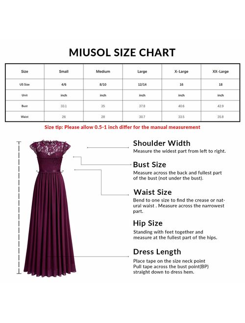 Miusol Women's Formal Floral Lace Evening Party Maxi Dress