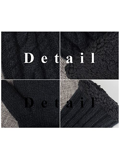 Women's Winter Gloves Warm Lining Mittens- Cozy Wool Knit Thick Gloves Novelty Mittens Winter Cold Weather Accessories