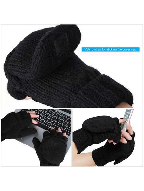 VBIGER Winter Gloves Warm Wool Mittens With Mitten Cover