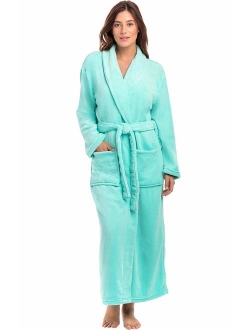 Women's Warm Fleece Robe, Long Plush Bathrobe