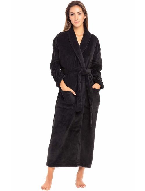 Alexander Del Rossa Women's Warm Fleece Robe, Long Plush Bathrobe