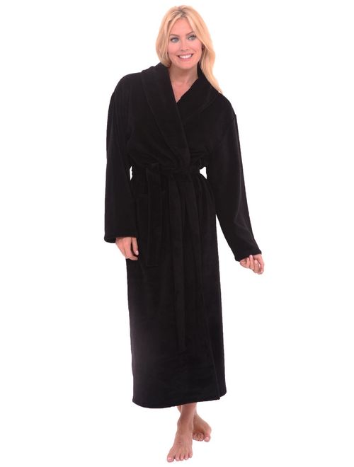 Alexander Del Rossa Women's Warm Fleece Robe, Long Plush Bathrobe