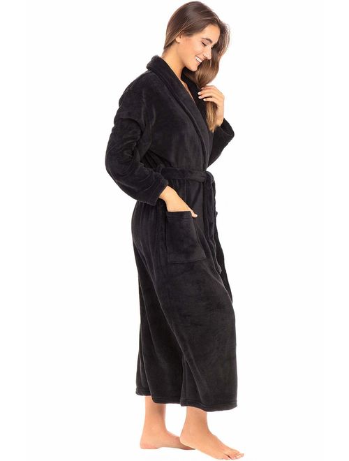 Alexander Del Rossa Women's Warm Fleece Robe, Long Plush Bathrobe