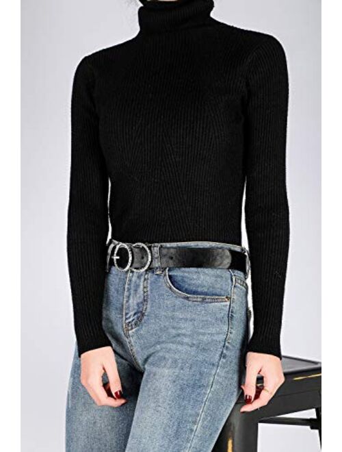 Earnda Women's Leather Belt Fashion Soft Faux Leather Waist Belts For Jeans Dress