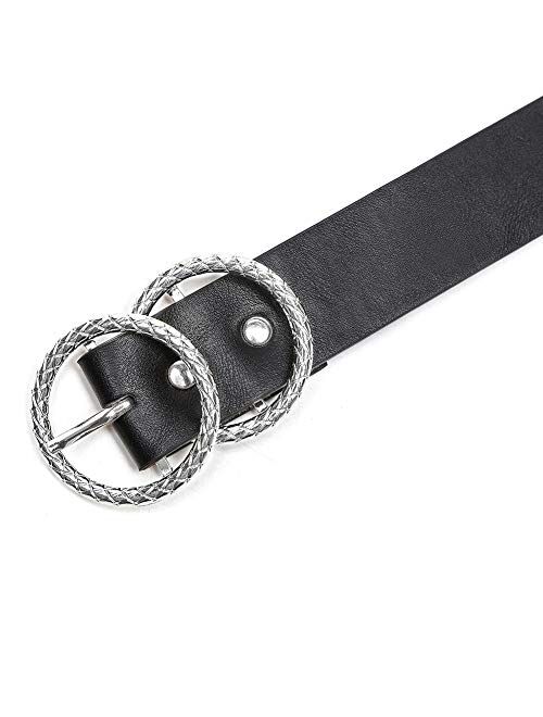 Earnda Women's Leather Belt Fashion Soft Faux Leather Waist Belts For Jeans Dress