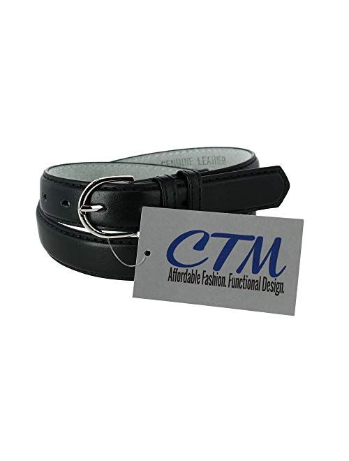 CTM Women's Leather 1 1/8 Inch Dress Belt