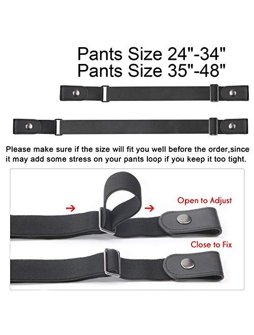 WERFORU Buckle Free Belt Women No Buckle Invisible Fabric Stretch Belt For Jeans