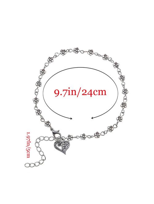 Aukmla Bead Anklet Beach Ankle Bracelet Foot Chain Barefoot Sandal Adjustable for Women and Girls