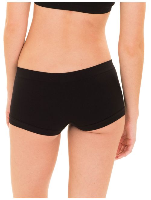 Kalon 6 Pack Women's Nylon Spandex Boyshort Panties