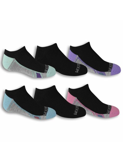 Fruit of the Loom Girls' Everyday Active No Show Athletic Socks (6 Pack)