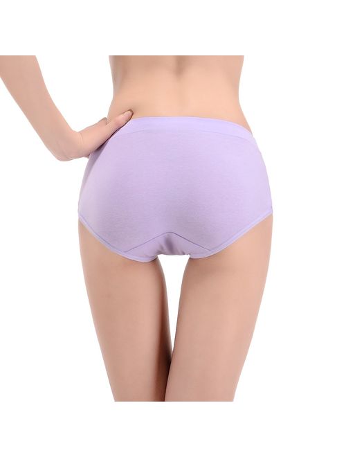 Buankoxy Women's 8 Pack Stretch Cotton Hipster Panties, Assorted Colors