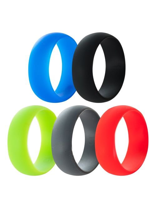 Jude Jewelers 5 Pack Size 5-15 Rubber Silicone Rings Flexible Corssift Outdoor Wedding Engagement 