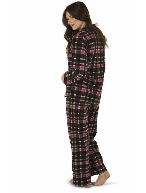 Totally Pink Women's Warm and Cozy Plush Fleece Winter Pajama Set Teen and Girls