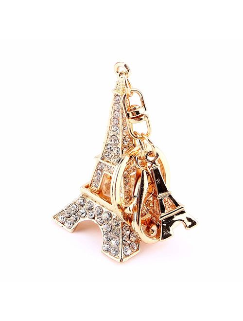 Yosoo Owl Keychain Rhinestone Crystal Keyring Key Ring Chain Bag Charm Pendant Gift