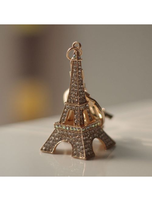 Yosoo Owl Keychain Rhinestone Crystal Keyring Key Ring Chain Bag Charm Pendant Gift