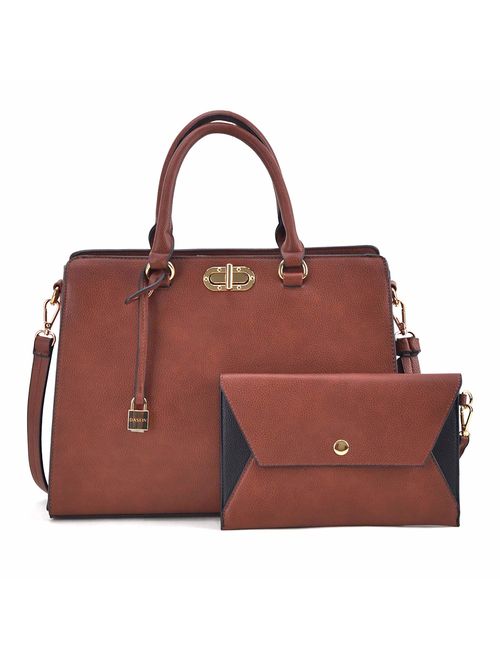 Marco collection Women's Satchel Handbags Top Handle stylist purse Vegan Leather Shoulder Bags for Women and Wallet Set