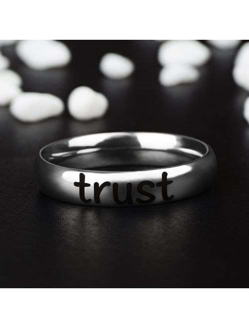 Personalized Inspirational Rings Custom Message Positive Reminder Stacking Rings Gift for Teen Girls Girlfriends Sister
