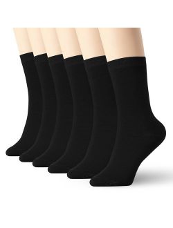 Womens And Mens Black Thin Cotton Socks High Ankle 6 Pack