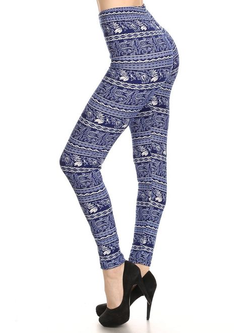 Conceited Premium Ultra Soft Leggings for Women - One Size (0-12) - Full and Capri Length - Printed and Solids