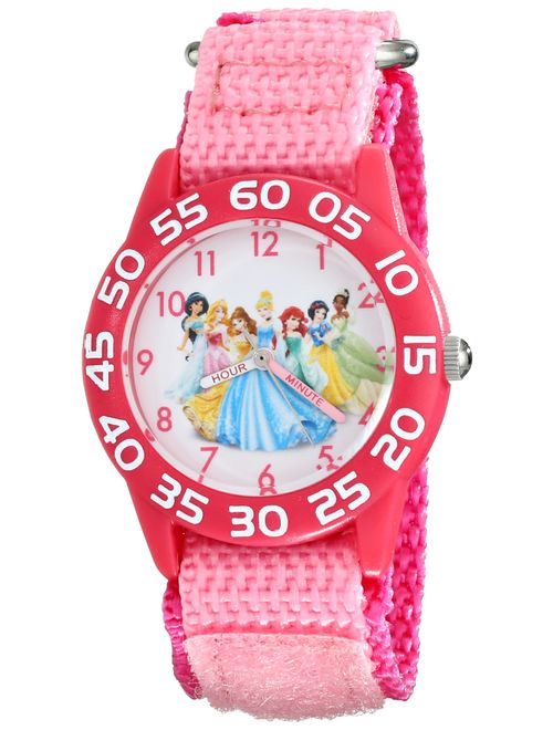 Disney Kids' W001990 Princess Time Teacher Watch With Pink Nylon Band