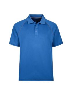 Men's Short Sleeve Moisture Wicking Performance Golf Polo Shirt, Side Blocked, Tall Sizes: M-7XL
