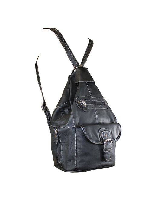 Women's Leather Sling Purse Handbag Convertible Shoulder Bag Tear Drop Backpack