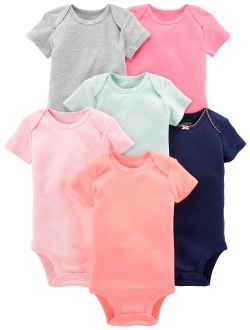 Baby Girls' 6-Pack Short-Sleeve Bodysuit