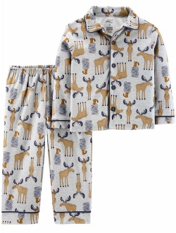 Baby and Toddler Boys' 2-Piece Coat Style Pajama Set