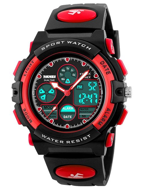 Kids Digital Sport Watch, Boys Girls Waterproof Sports Outdoor Watches Children Casual Electronic Analog Quartz Wrist Watches with Alarm Stopwatch