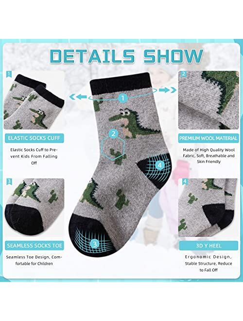 Eocom 6 Pairs Children's Winter Warm Wool Socks Kids Boys Girls Socks