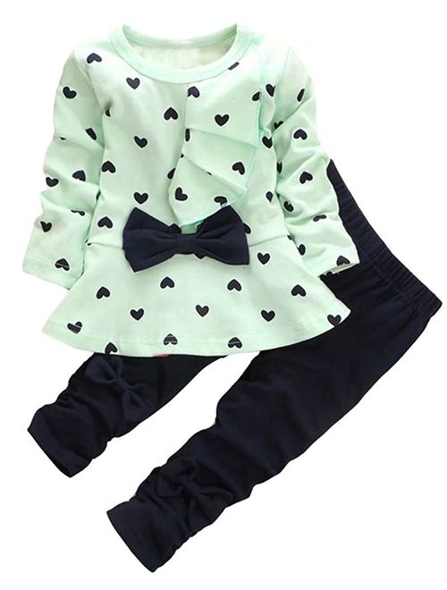 Baby Girl Clothes Infant Outfits Set 2 Pieces with Long Sleeved Tops + Pants