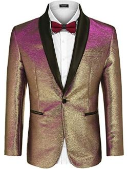 Men's Fashion Suit Jacket Blazer One Button Luxury Weddings Party Dinner Prom Tuxedo Gold Silver