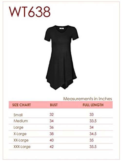 Made By Johnny Women's Casual Short Sleeve Comfy Tunic Swing Dress Loose Blouse Top for Leggings Plus Size XS-5XL
