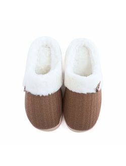 NineCiFun Women's Slip on Fuzzy Slippers Memory Foam House Slippers Outdoor Indoor Warm Plush Bedroom Shoes Scuff with Fur Lining