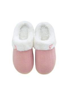 NineCiFun Women's Slip on Fuzzy Slippers Memory Foam House Slippers Outdoor Indoor Warm Plush Bedroom Shoes Scuff with Fur Lining