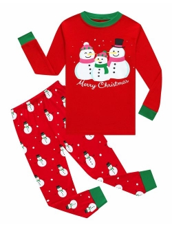 Family Feeling Little Boys Girls' Red Stripe Christmas Pjs Cotton Pajama Sets