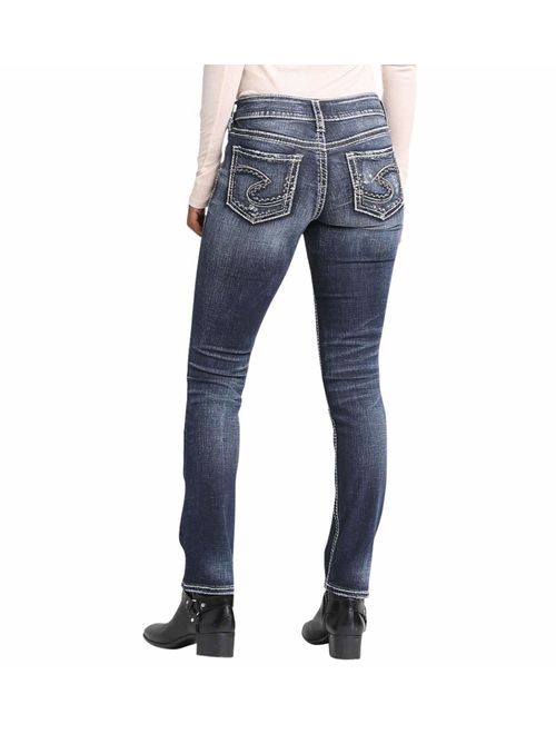 Silver Jeans Co. Women's Suki Curvy Fit Mid-Rise Straight Leg