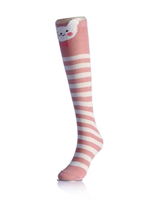 CISMARK Cartoon Animal Cat Bear Fox Cotton over Calf Knee High Socks, 6 Colors, One Size