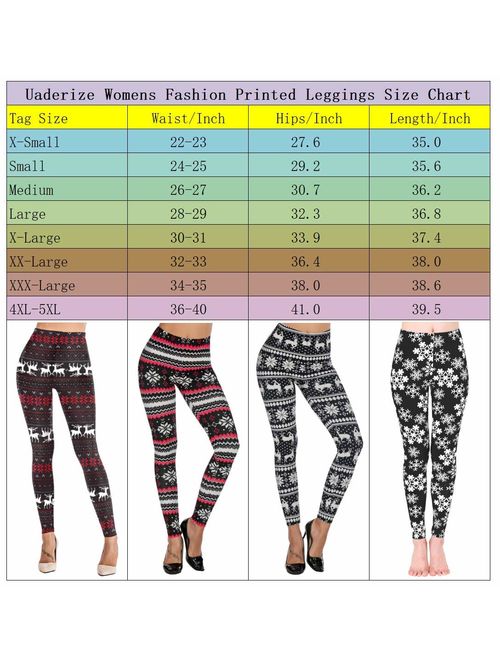 Uaderize Womens Ultra Soft Brushed Christmas Leggings Pants Ankle Length,XS-5XL ...