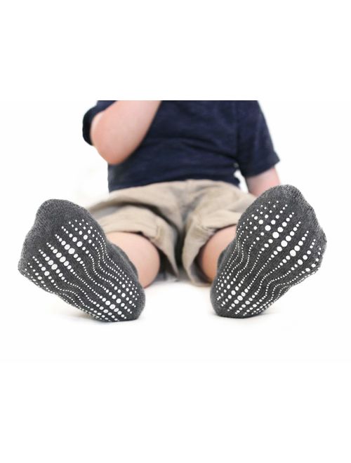 LA Active Grip Ankle Socks - 6 Pairs - Baby Toddler Infant Newborn Kids Boys Girls Non Slip/Anti Skid