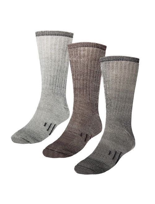 3 Pairs 80% Merino Wool Thermal Crew Mens Wool Socks For Winter, Mens and Womens Hiking Socks