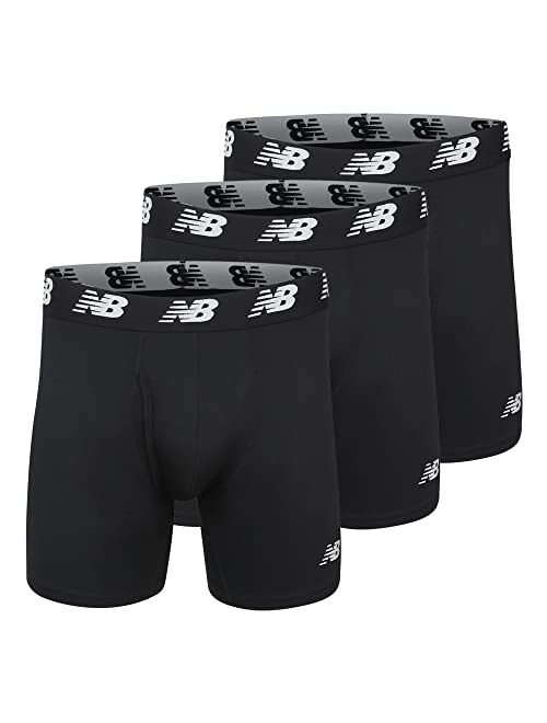 New Balance Boxer Brief Fly Front with Pouch, 3-Pack of 6 Inch Tagless Underwear