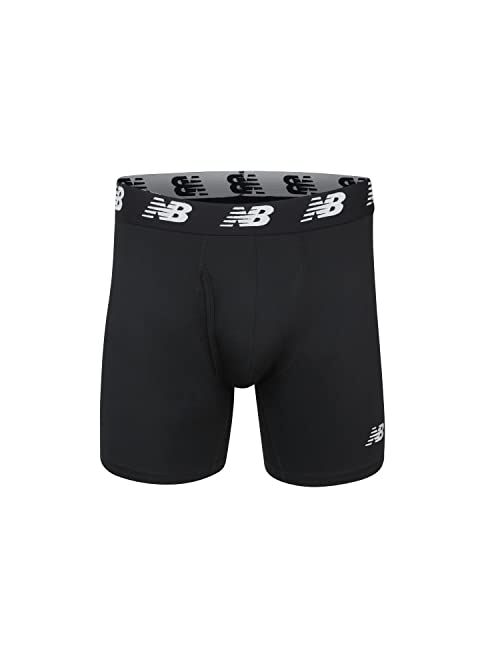 New Balance Boxer Brief Fly Front with Pouch, 3-Pack of 6 Inch Tagless Underwear