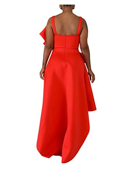 Halfword High Low Tops for Women - Asymmetrical Peplum Shirt Long Sleeve Maxi Dresses